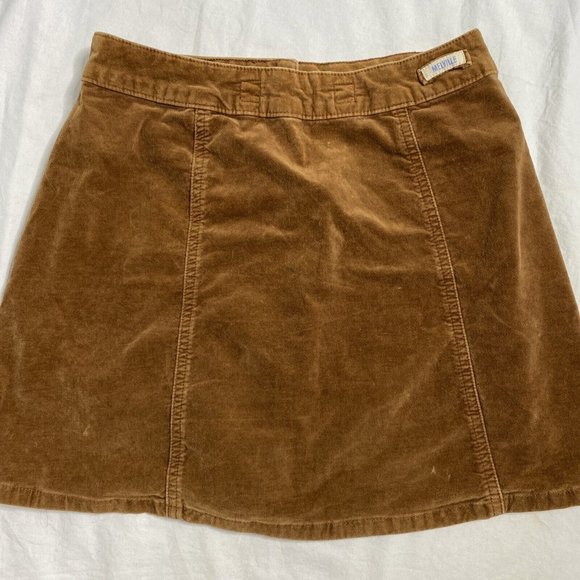 Brandy Melville Brown‎ Velvet Mini Skirt Snaps Down Front One Size Small - Picture 3 of 10